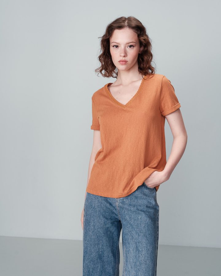 T-shirt Grace & Mila "Noa" Ocre - Afbeelding 2